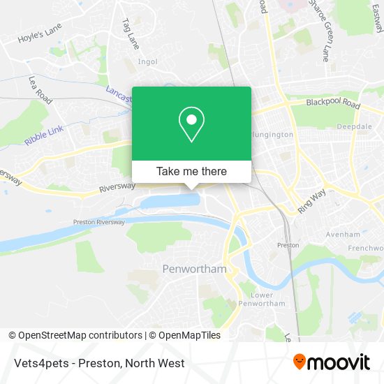 Vets4pets - Preston map