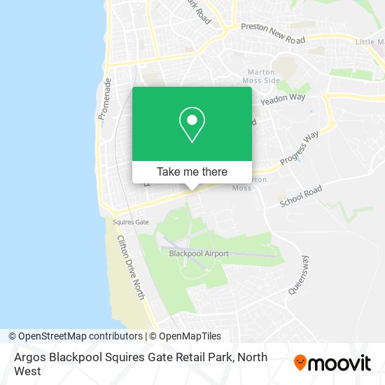 Argos Blackpool Squires Gate Retail Park map