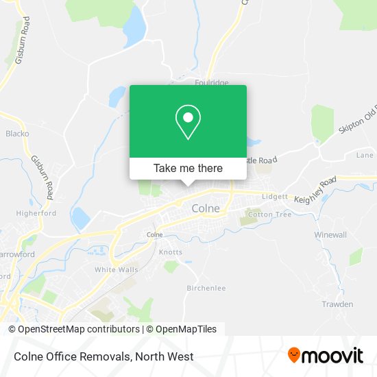 Colne Office Removals map