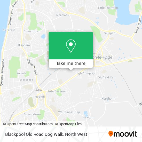 Blackpool Old Road Dog Walk map