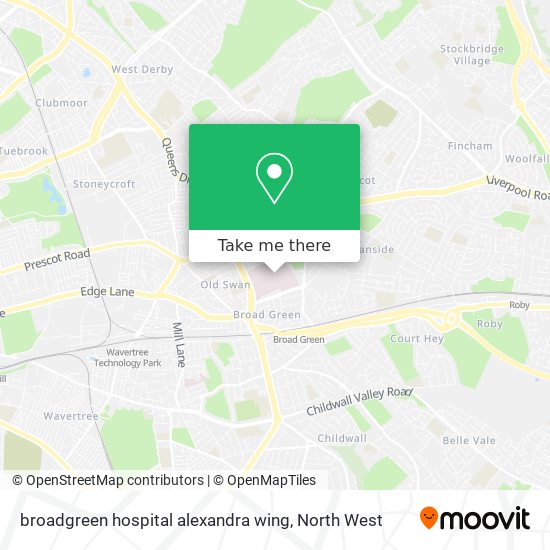 broadgreen hospital alexandra wing map