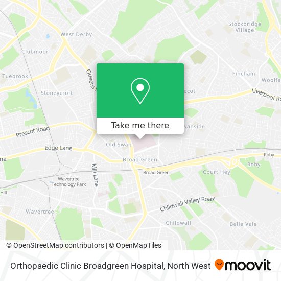 Orthopaedic Clinic Broadgreen Hospital map