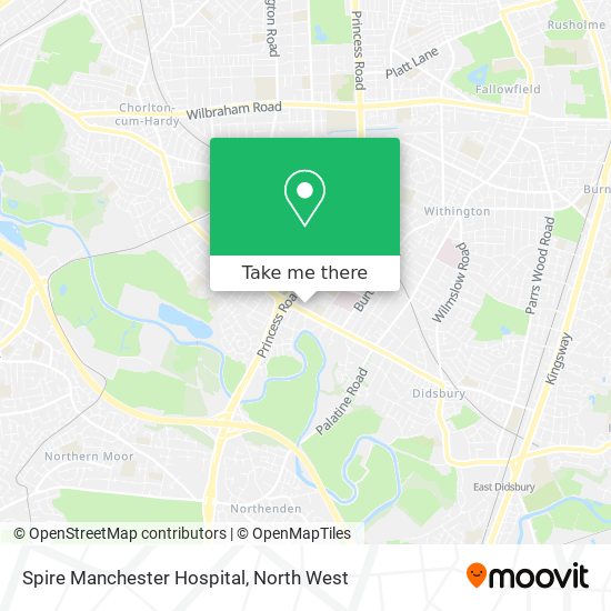 Spire Manchester Hospital map