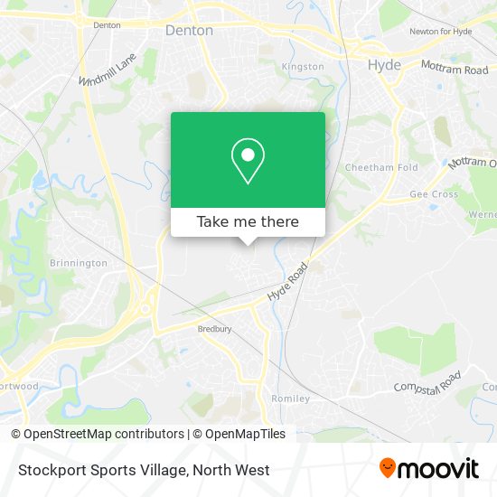 How to get to Stockport Sports Village in Woodley by Train or Bus?