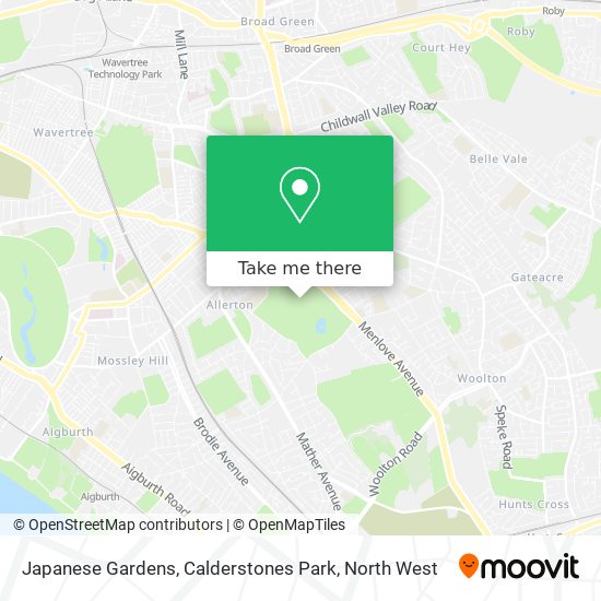 Japanese Gardens, Calderstones Park map