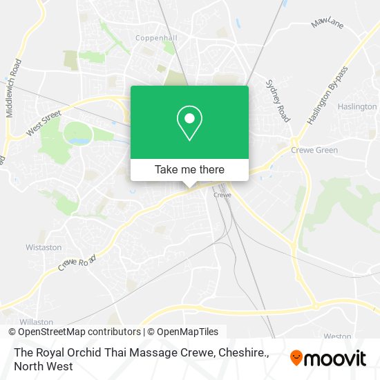 The Royal Orchid Thai Massage Crewe, Cheshire. map
