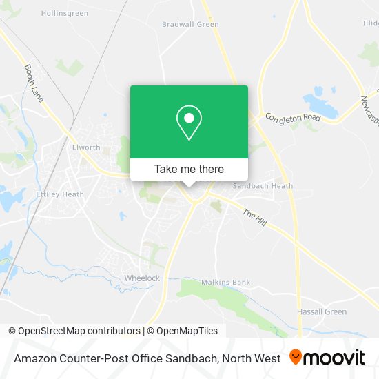 Amazon Counter-Post Office Sandbach map
