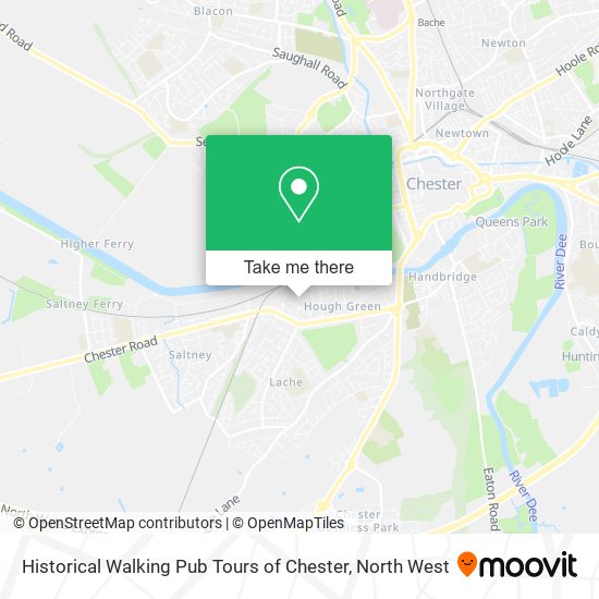Historical Walking Pub Tours of Chester map