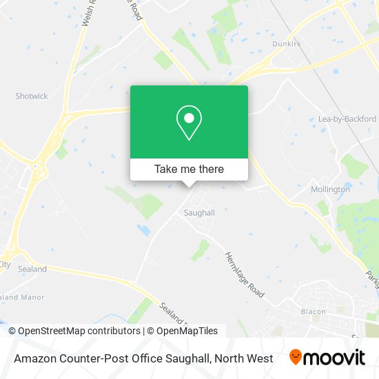 Amazon Counter-Post Office Saughall map