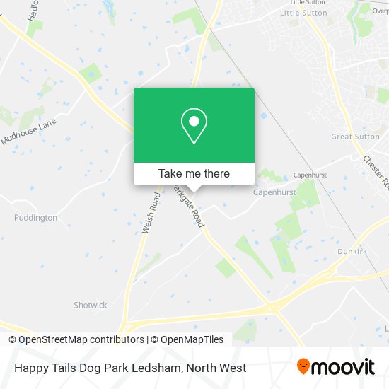Happy Tails Dog Park Ledsham map