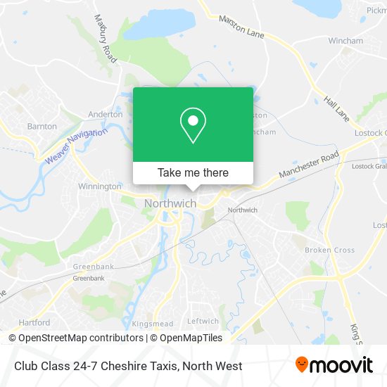Club Class 24-7 Cheshire Taxis map