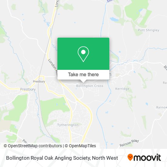 Bollington Royal Oak Angling Society map