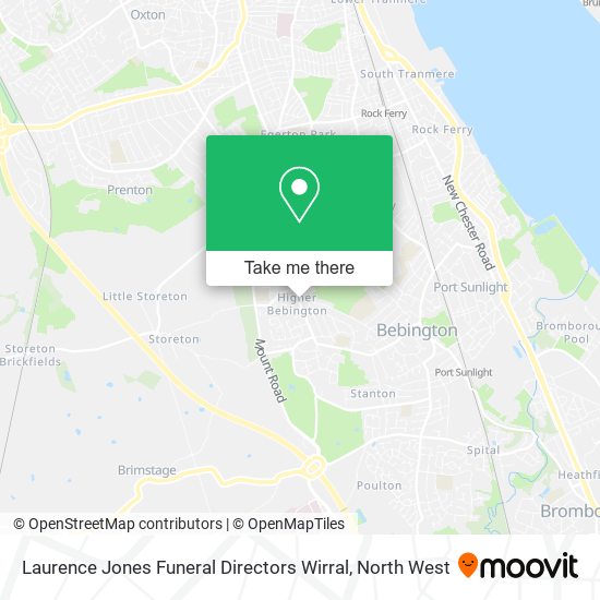 Laurence Jones Funeral Directors Wirral map