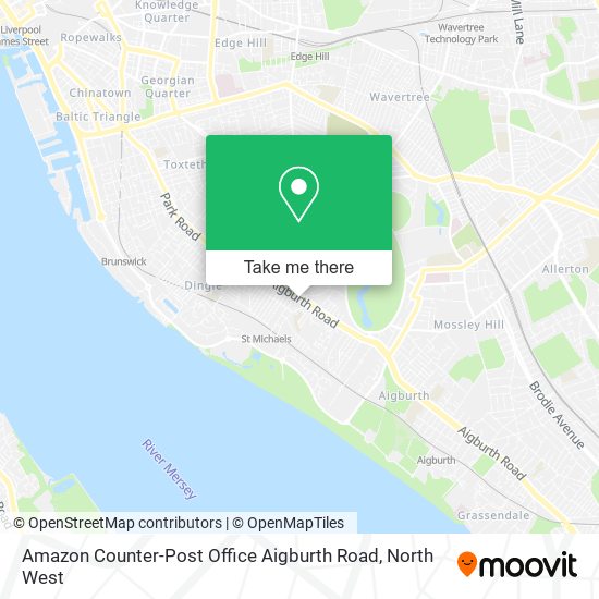 Amazon Counter-Post Office Aigburth Road map