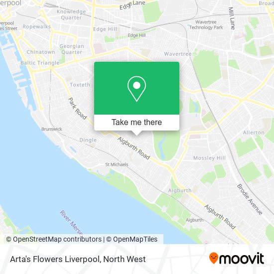 Arta's Flowers Liverpool map