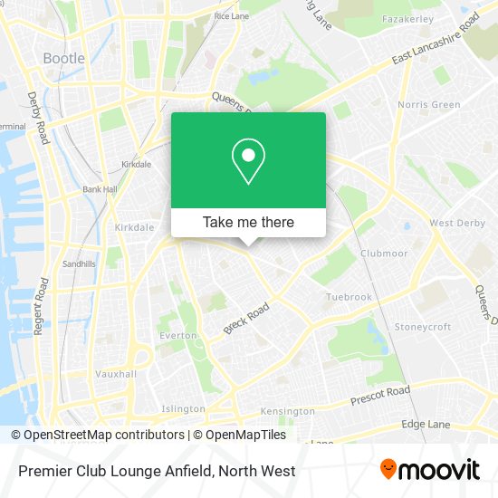 Premier Club Lounge Anfield map