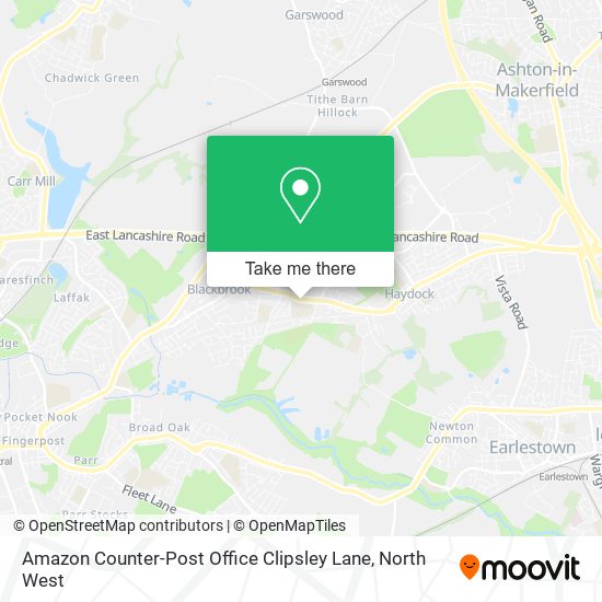 Amazon Counter-Post Office Clipsley Lane map