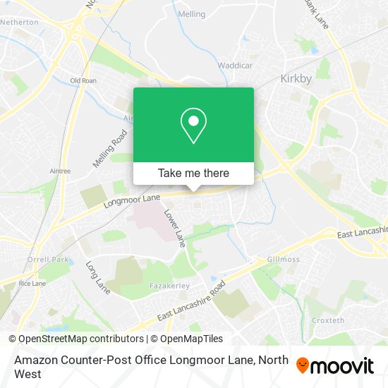 Amazon Counter-Post Office Longmoor Lane map