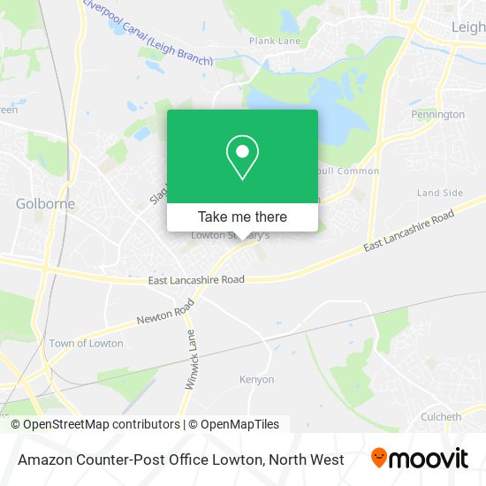 Amazon Counter-Post Office Lowton map