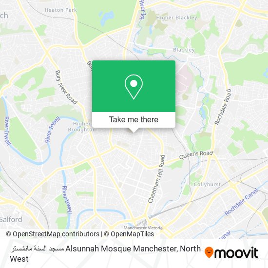 مسجد السنة مانشستر Alsunnah Mosque Manchester map