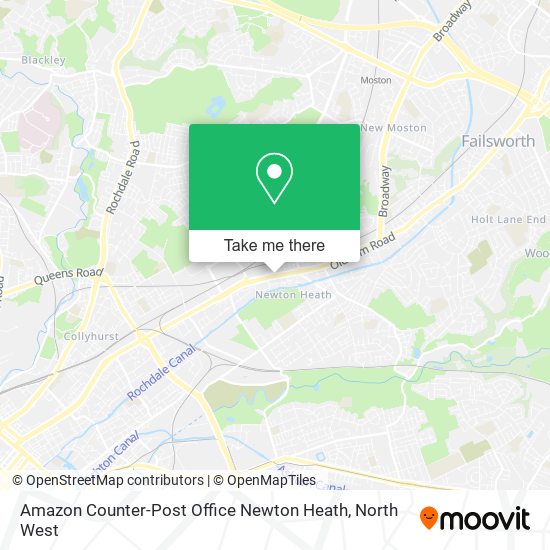 Amazon Counter-Post Office Newton Heath map