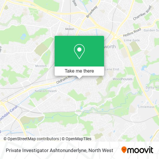 Private Investigator Ashtonunderlyne map