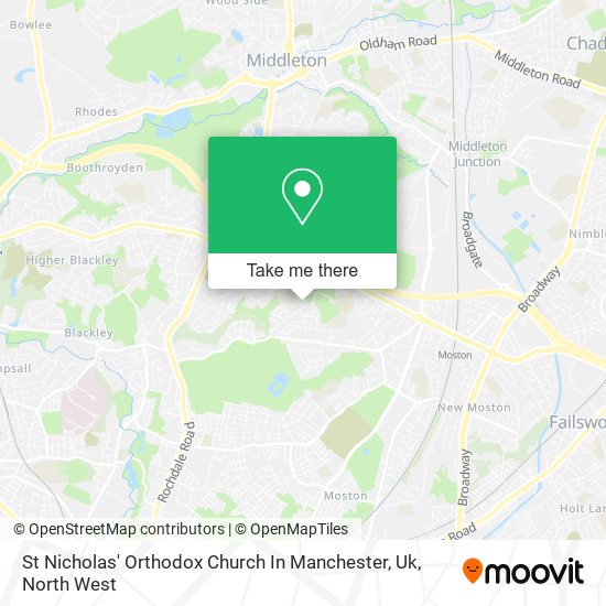 St Nicholas' Orthodox Church In Manchester, Uk map