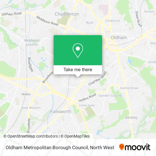 Oldham Metropolitan Borough Council map