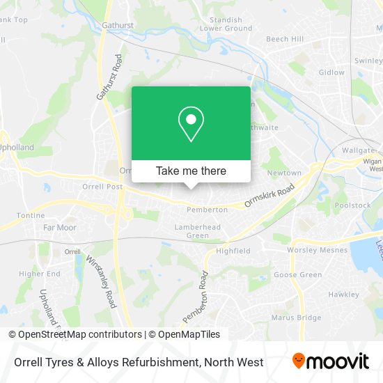 Orrell Tyres & Alloys Refurbishment map