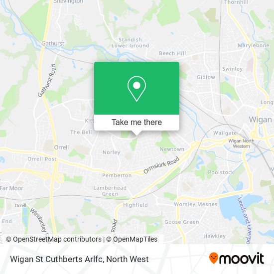 Wigan St Cuthberts Arlfc map