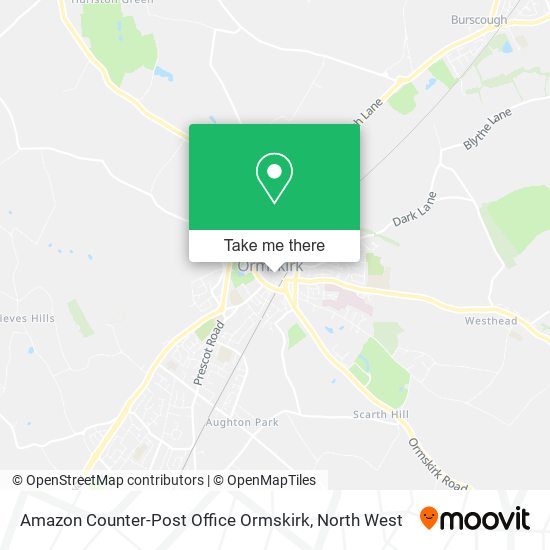 Amazon Counter-Post Office Ormskirk map