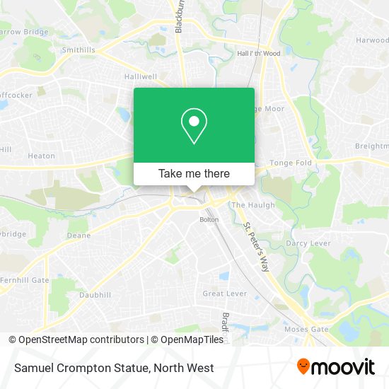 Samuel Crompton Statue map