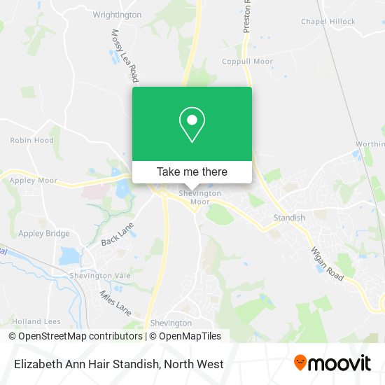 Elizabeth Ann Hair Standish map