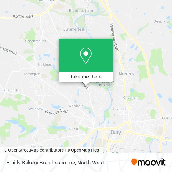 Ernills Bakery Brandlesholme map