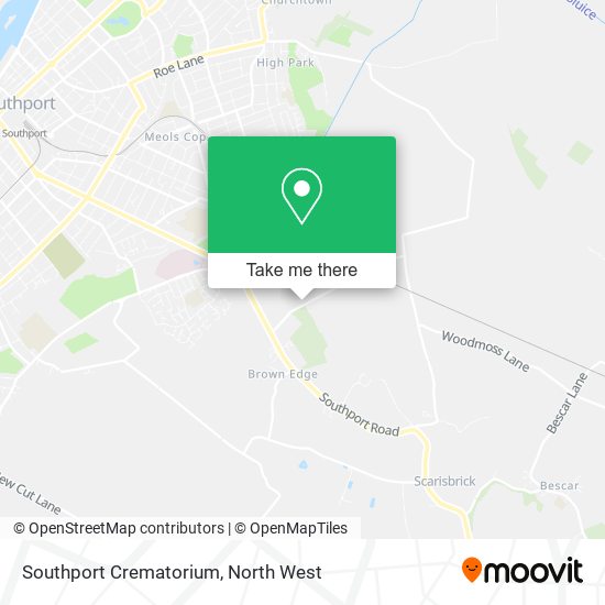 Southport Crematorium map
