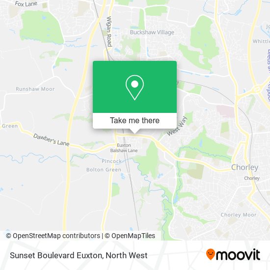 Sunset Boulevard Euxton map