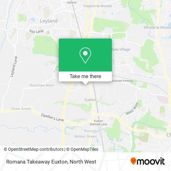Romana Takeaway Euxton map