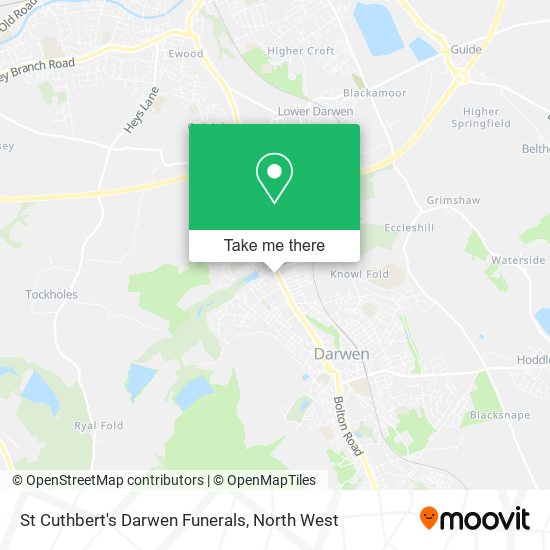 St Cuthbert's Darwen Funerals map