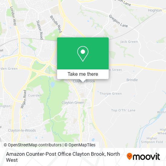 Amazon Counter-Post Office Clayton Brook map