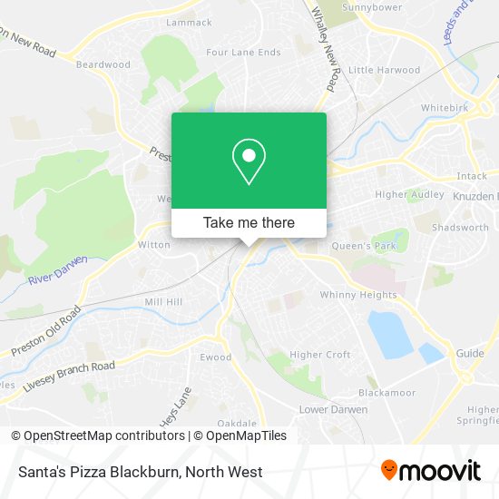 Santa's Pizza Blackburn map
