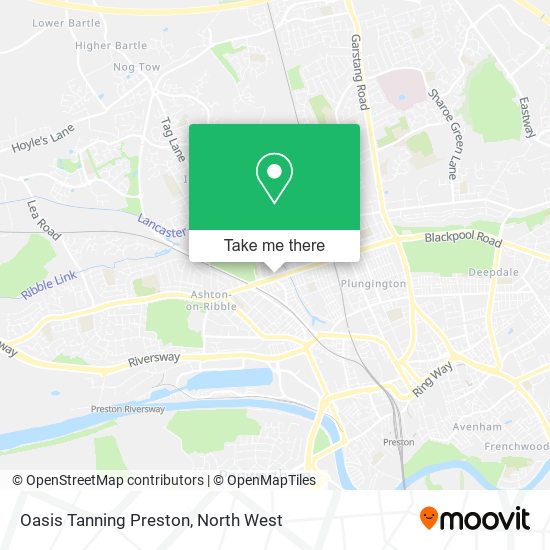 Oasis Tanning Preston map
