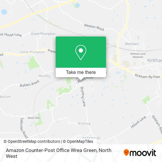 Amazon Counter-Post Office Wrea Green map