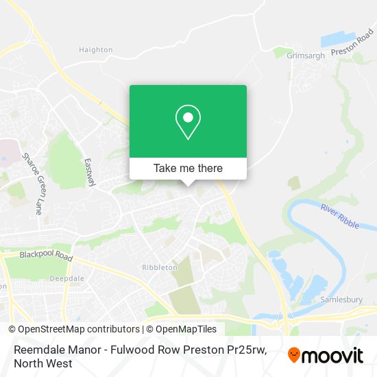 Reemdale Manor - Fulwood Row Preston Pr25rw map