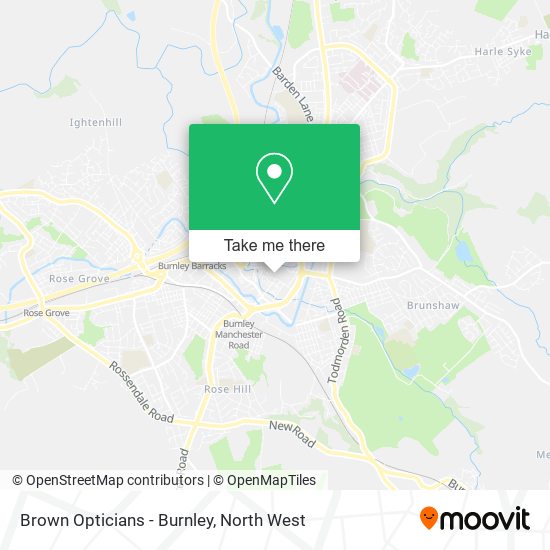 Brown Opticians - Burnley map