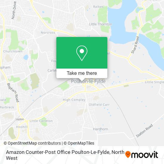 Amazon Counter-Post Office Poulton-Le-Fylde map