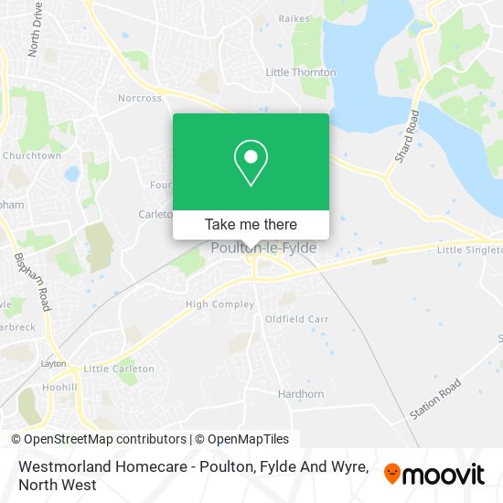 Westmorland Homecare - Poulton, Fylde And Wyre map