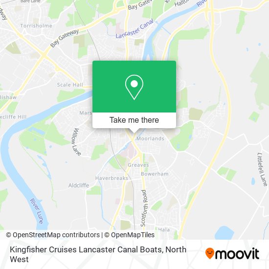 Kingfisher Cruises Lancaster Canal Boats map