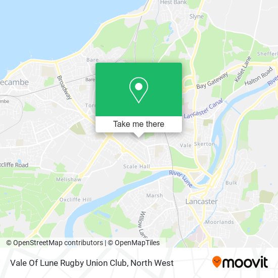 Vale Of Lune Rugby Union Club map