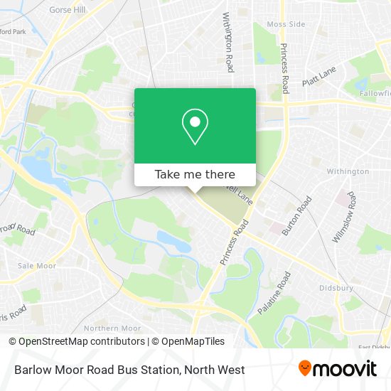 Barlow Moor Road Bus Station map