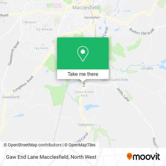 Gaw End Lane Macclesfield map